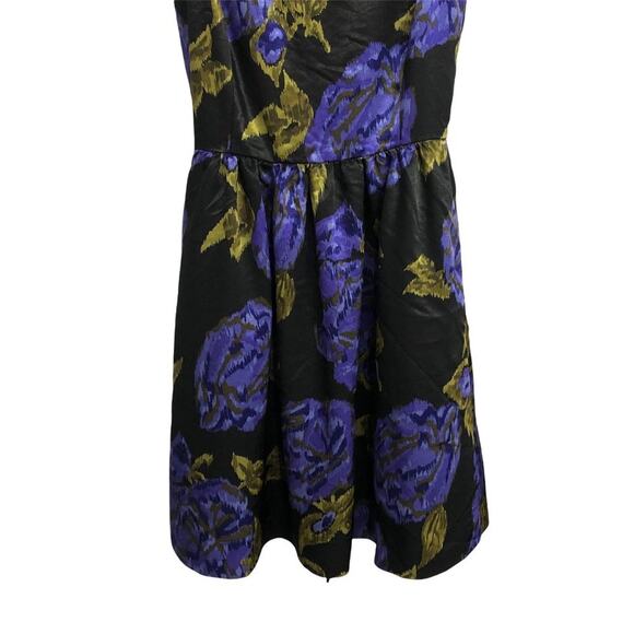 Becky & Max Women's Purple Black Floral Print Summer Dress SIZE 2 - Picture 3 of 7